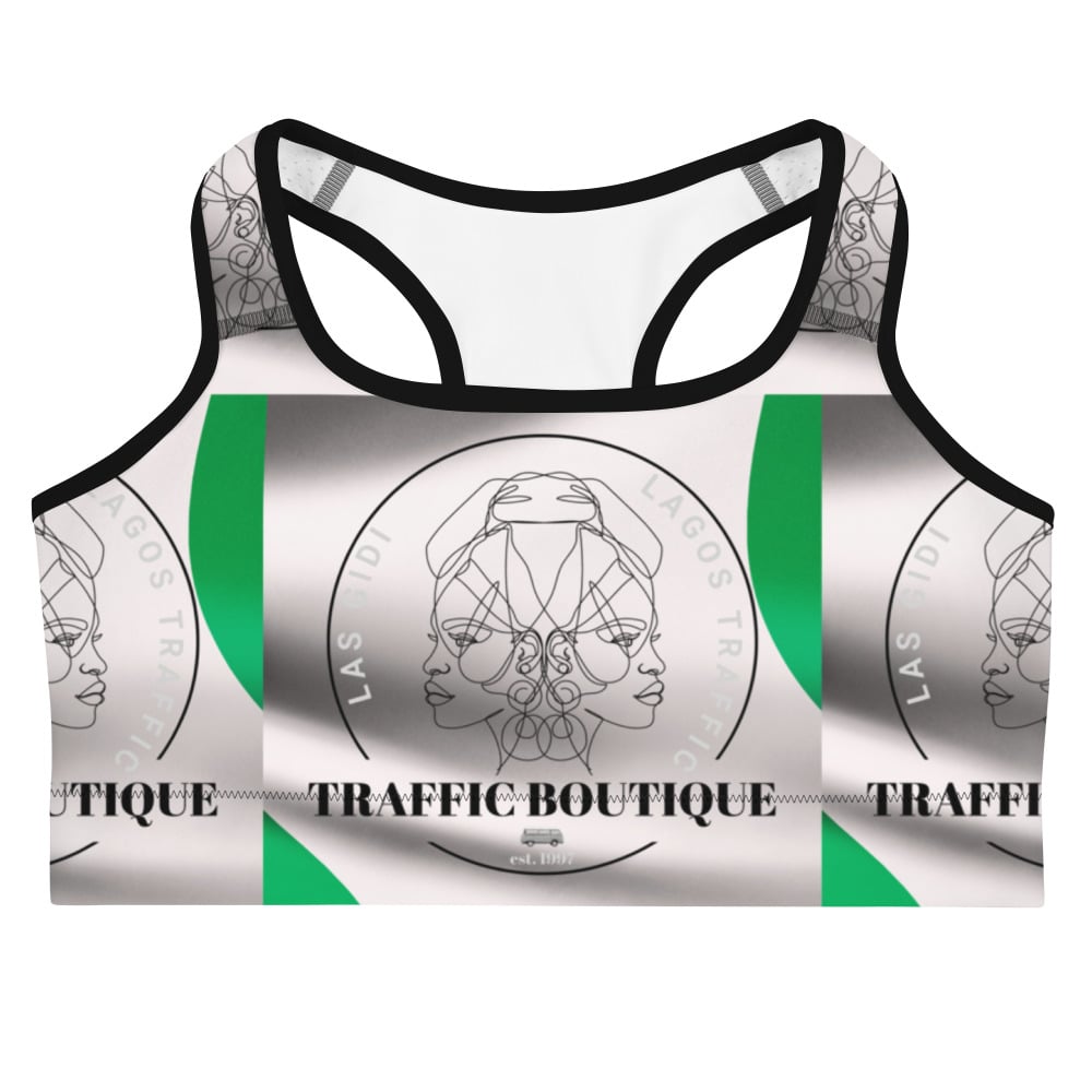 LAS GIDI TRAFFIC BOUTIQUE SPORTS BRA (SILVER/GRN/WHT) 