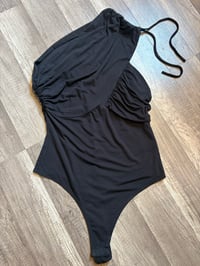 Image 1 of One shoulder black bodysuit 