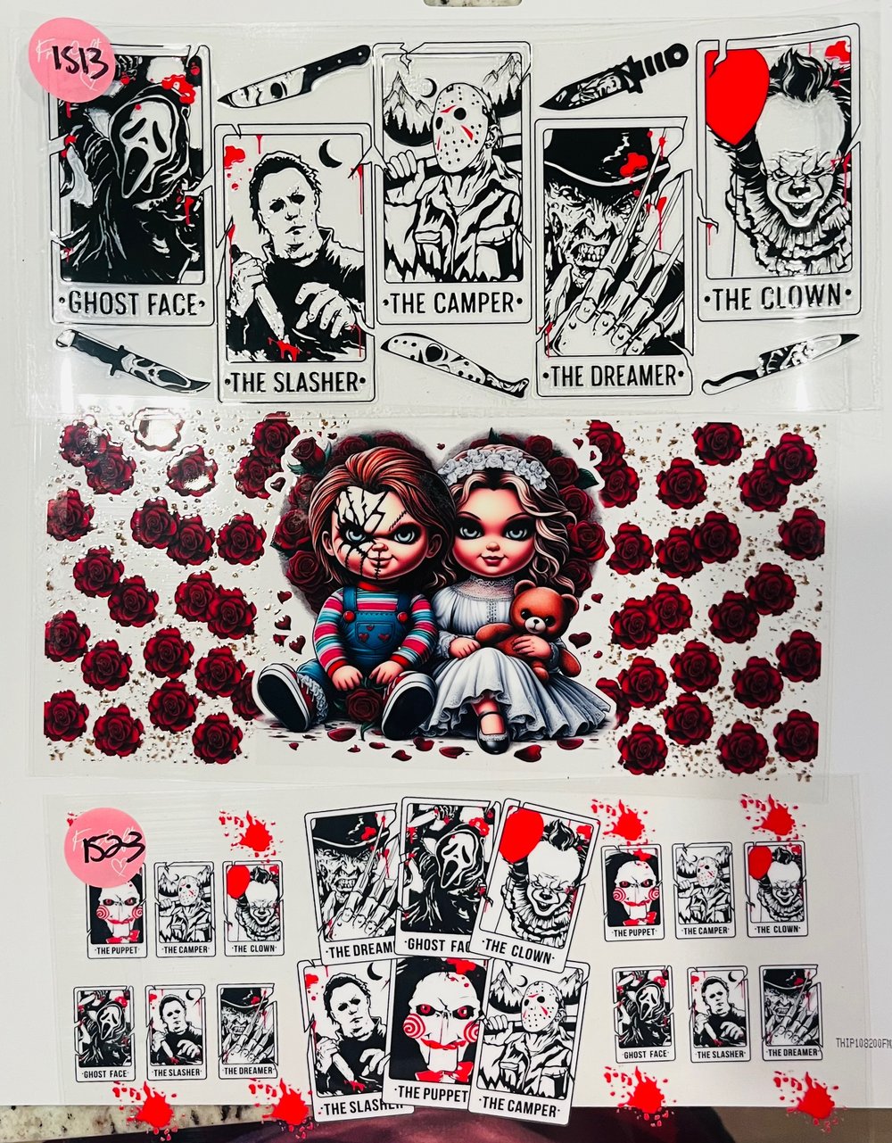 Image of Scary Halloween cups 3 pages Comes with lid and straw 