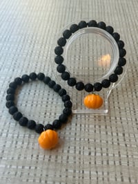 Image 1 of Pumpkin lava bead bracelet 