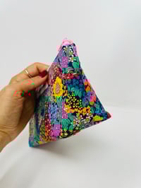 Image 3 of Trousse L'ÉCOLIÈRE triangle Liberty Ciara marine fermeture rose