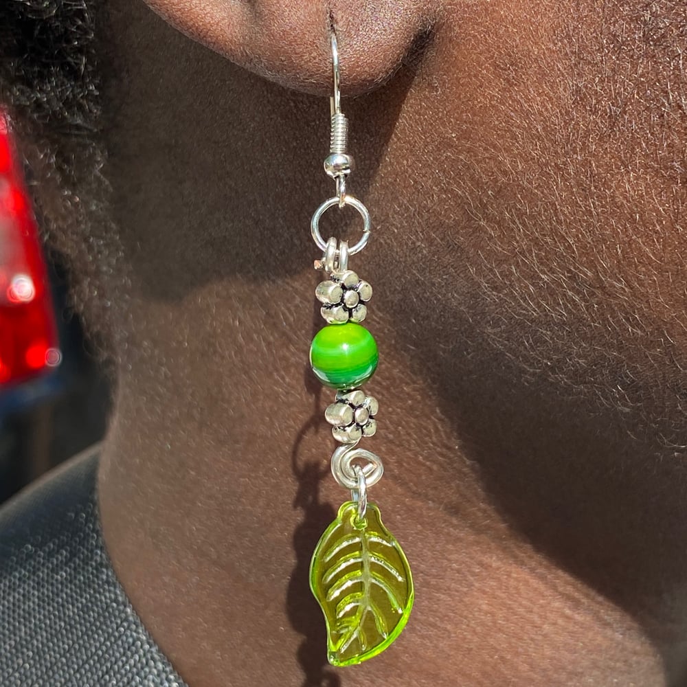 Image of growing green earrings