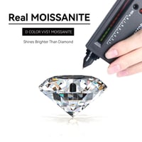 Image 3 of 925 Sterling Silver 9mm 2.0ct VVS1 Moissanite Trapeze Pendant