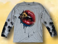 Image 1 of NR ART APPAREL “BEEHAVE” HAND PAINTED LONG SLEEVE T-SHIRT MEDIUM