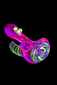 Image 1 of UV Reactive Wig Wag Pipe W/ Opal 