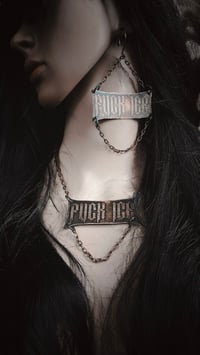 Image 1 of F*CK ICE copper etched earrings or necklace (PRE-ORDER)