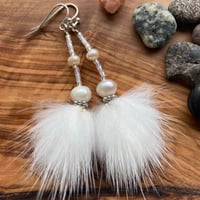 Image 2 of Mink Poofs with Fresh Water Pearls - Qunukamken Collection 