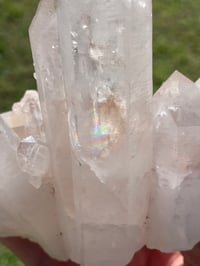 Image 2 of Quartz Crystal Points Cluster With Rainbows #1493