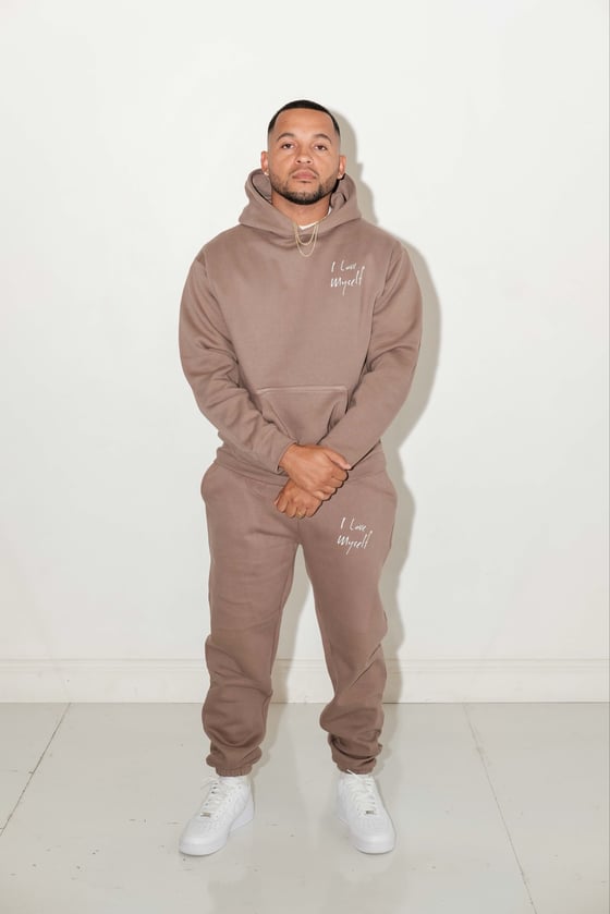 Image of Desert Taupe Heavyweight ILoveMyself Sweatsuit 