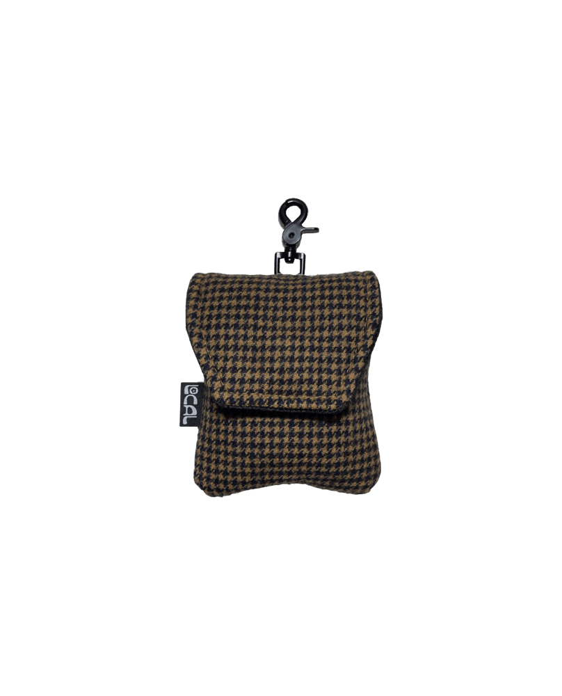 Brown Houndstooth Wool Range Finder Pouch