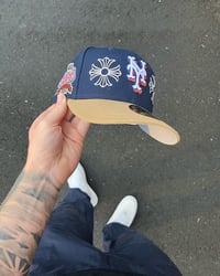 Image 1 of  MULTI TONE BEIGE/NAVY NEW YORK METS CUSTOM FITTED CAPS