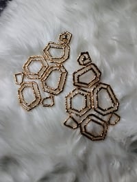 Image 2 of GEO DESIGNED GOLD EARRINGS
