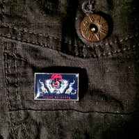 Image 4 of Obituary Cause Of Death Mirrored Image From Album Cover Enamel Pin