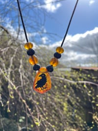 Image 1 of Amber Raven Pendant