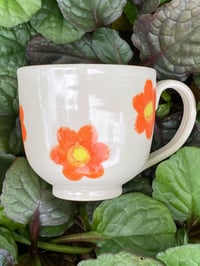 Image 1 of Orange Flower Decorated Mug