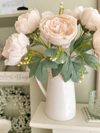 Image 1 of Soft White Peony Bouquet ( 9 included ) 