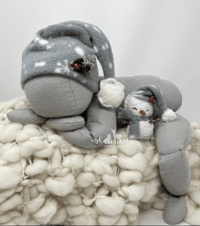 Image 1 of Snowman lovey and sleepy cap set 