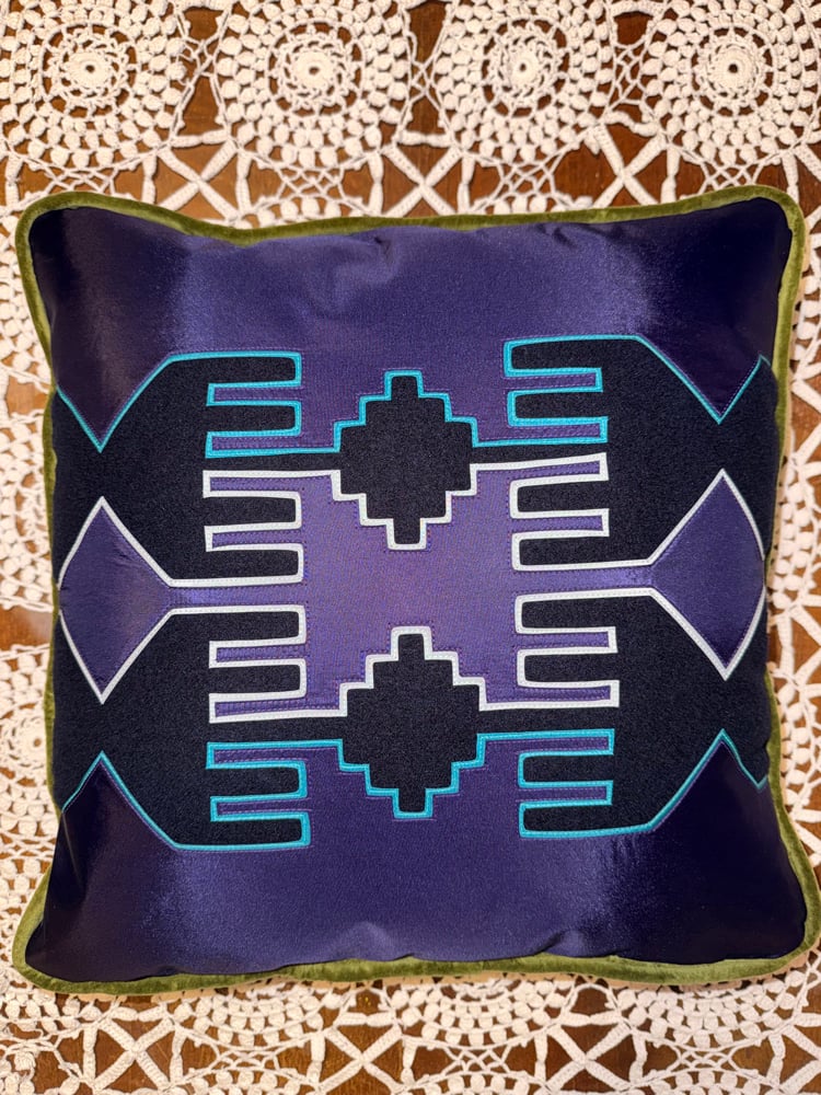 Osage Ribbonwork Pillow 18x18 Piped