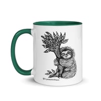 Image 23 of Sloth Brings You a Bouquet Coffee Mug Art by CrystalsArtPaws