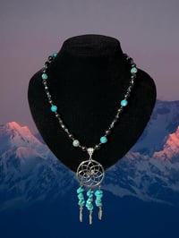 Image 1 of Turquoise & MAGNETIC Hematite Necklace 18” 