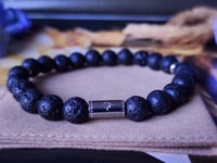 Image 3 of Hematite & Lava 3pc Stacked Bracelet Set