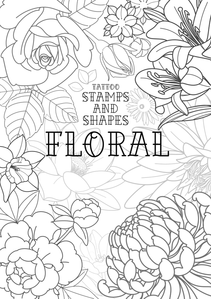 Image of FLORAL (235) Tattoo Stamps and Shapes