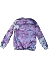 Image 3 of  M Unisex Crew Sweatshirt in Purple Haze Ice Dye