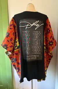 Image 4 of Upcycled “Dolly/Pure & Simple Tour” t-shirt kantha quilt poncho