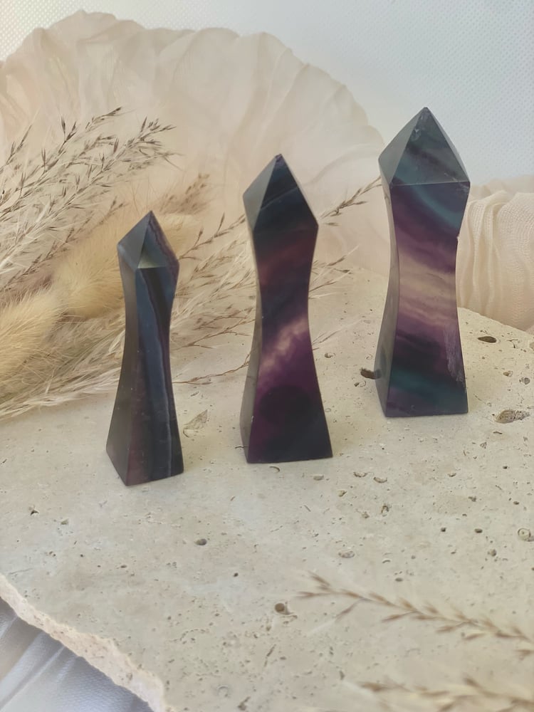 Image of Mini Rainbow Fluorite Obelisks 