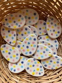 Image 3 of Handmade Ceramic Speckled Polka Dot Easter Egg