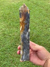 Image 19 of Yellow Fluorite And Moss Agate Obelisk #1169