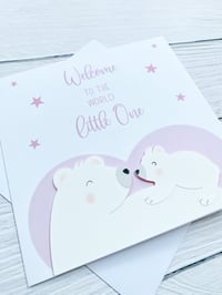 Image 4 of New Baby Polar Bear Handmade Card - Adorable Card for Welcoming a Newborn