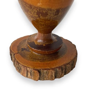 Image of VINTAGE TURNED WOODEN URN