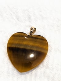 Image of 14k Gold Tiger's Eye Heart Pendant