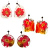 red zinnia earrings 