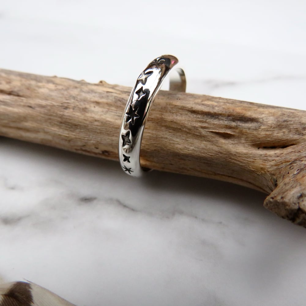 Chunky Rounded Star Ring Sterling Silver