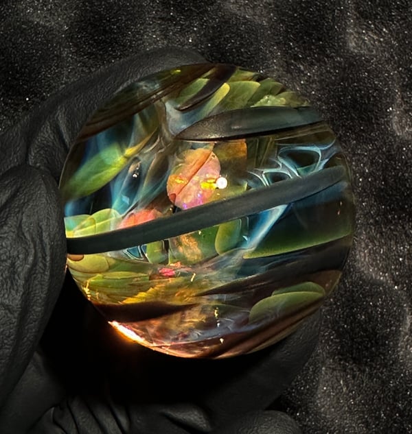 Image of Twisted Fumed Honeycomb Marble with Opal