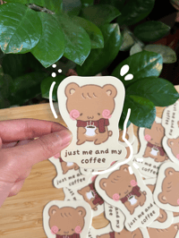 Image 2 of matcha bunny | coffee bear vinyl stickers 🍵☕️