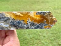 Image 16 of Yellow Fluorite And Moss Agate Obelisk #1169