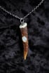 dead good antler and moonstone pendant on long chain Image 2