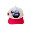 Art Of Fame/ K Frame 5 Panel Trucker Hat Red & Off White/ Friday The 13th Limited Edition Pin