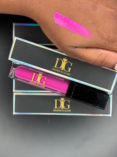 Image of Fuscia lipstick with LED light & mirror 
