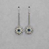 Image 2 of Blue Petite Pixie Snowflake Earrings