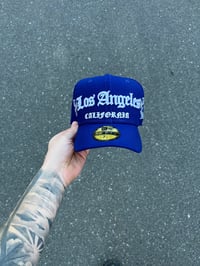 Image 2 of ROYAL BLUE SCRIPT LOS ANGELES CUSTOM FITTED CAP