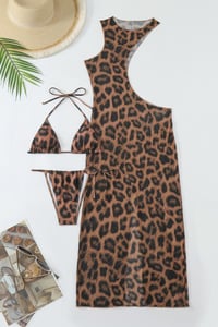 Image 2 of Cheetah Cover Up and Bikini Set