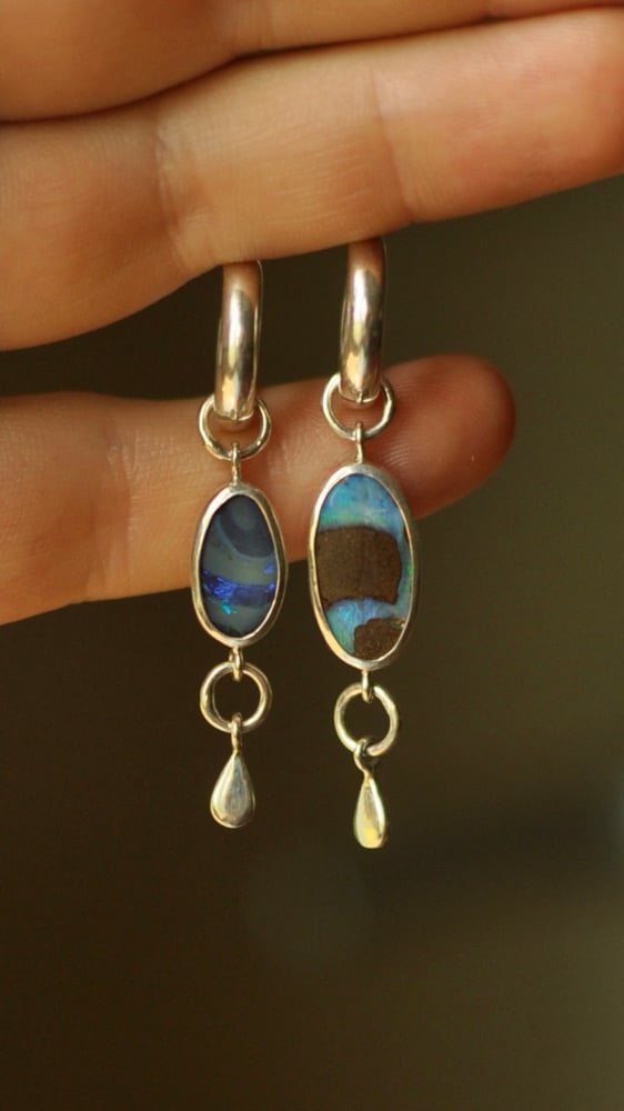 Image of Blue Boulder Hoops