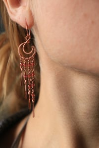 Image 1 of Copper + Red Garnet Moon Chandeliers