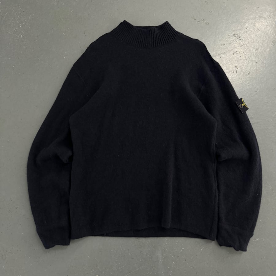 Image of SS 2000 Stone Island wool mock neck sweatshirt, size large