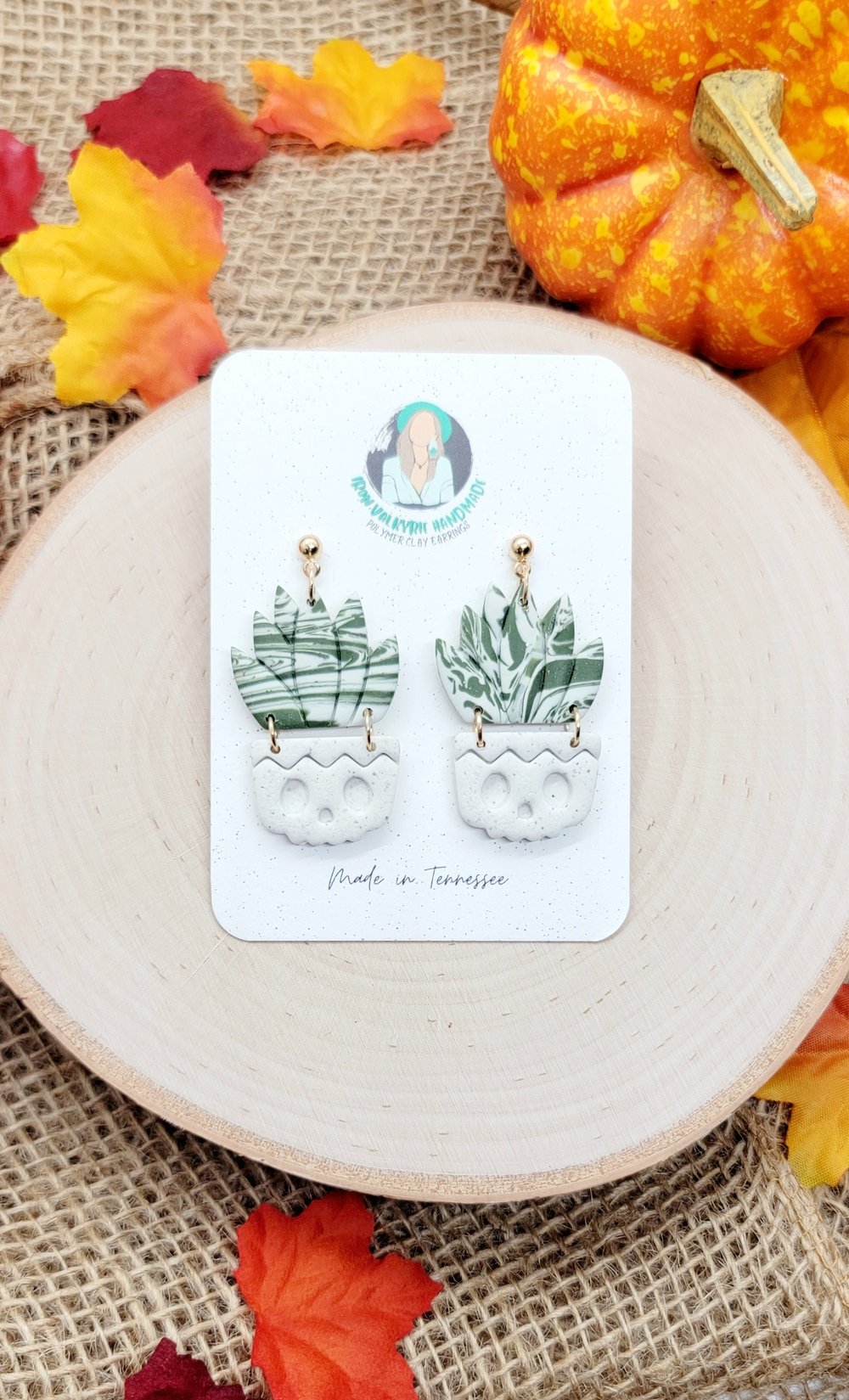 Image of Skull Planter Earrings 