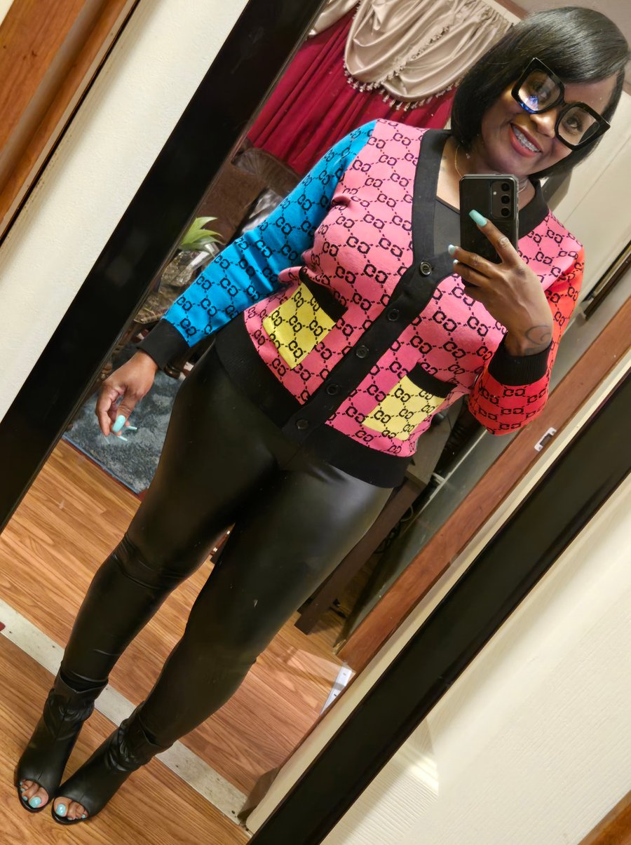 Image of Preppy Chic Cardigan (Hotpink, Turquoise,  Red Yellow, Green)